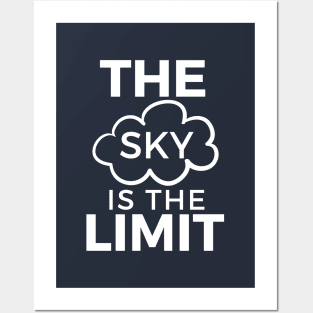 The Sky is the Limit Kids Positive Thinking Typography Posters and Art